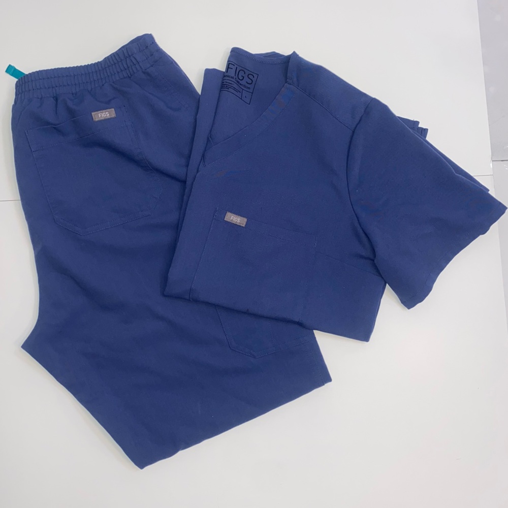 Figs scrub top & bottoms blue color size large technical collection
